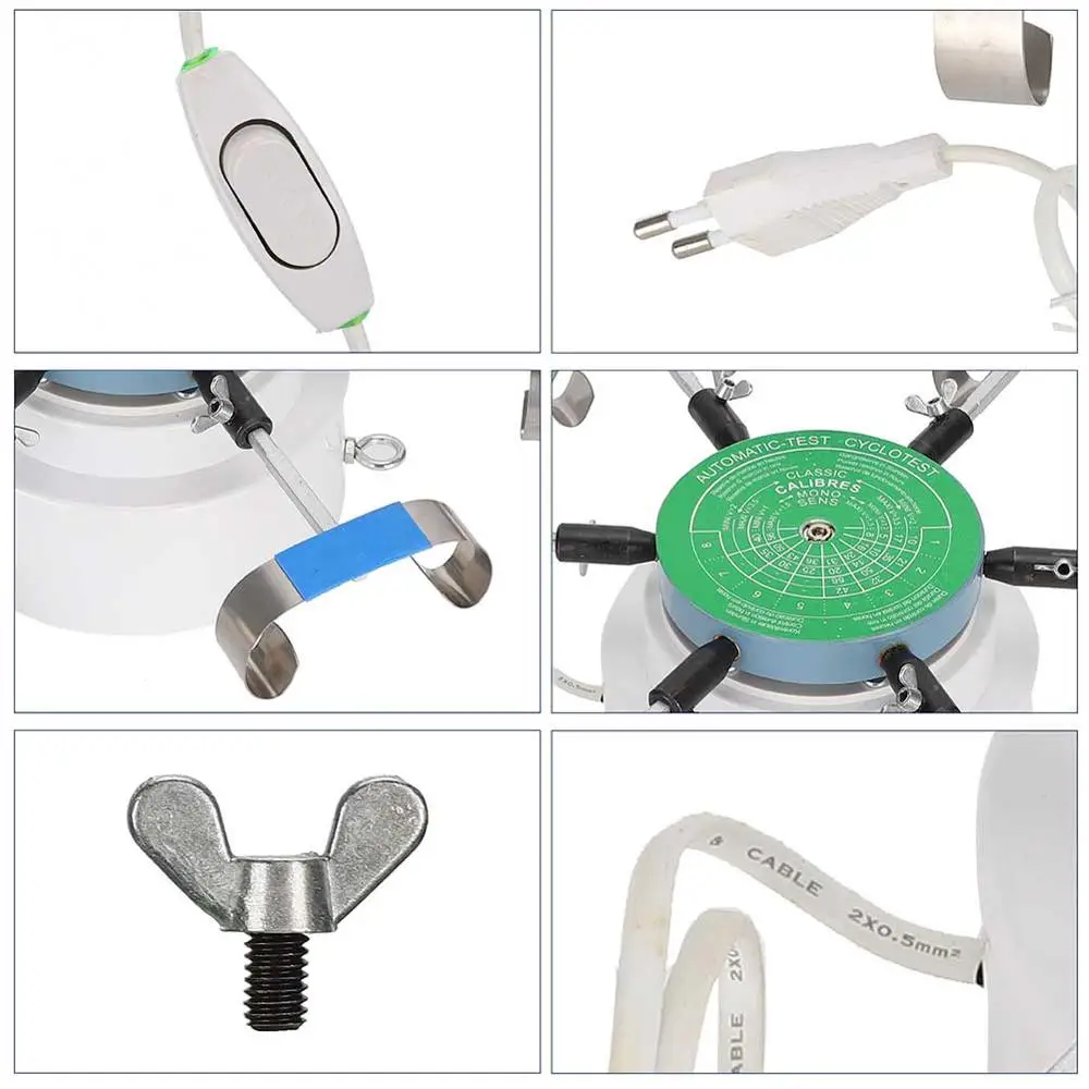 Professional Alloy Mechanical Watch Test Winder Machine Automatic Watches Testing Repairing Tools Hold 6 Watches EU Plug 220V Watch Winder
