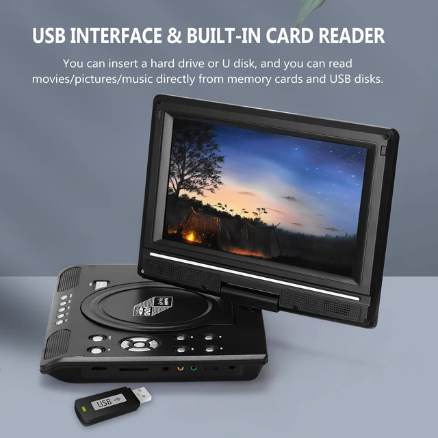 Amdohai Home 1080P TV Lecteur DVD Portable VCD MP3 MPEG Viewer avec  fonction de mémoire de mise hors tension 