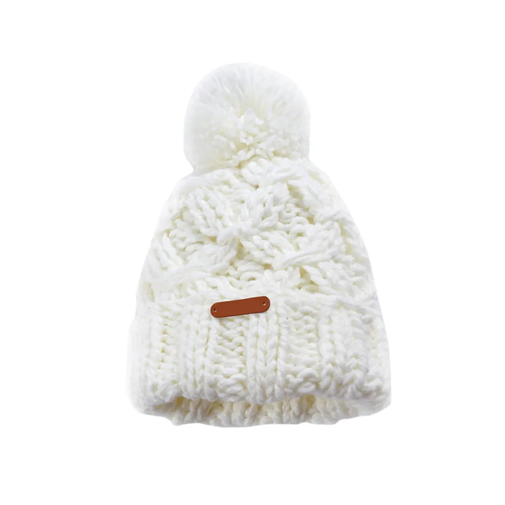 hat women cotton Autumn and Winter warm Women's Knitted Horsetail Hat Wool Empty Top Cap Thickening caps#4