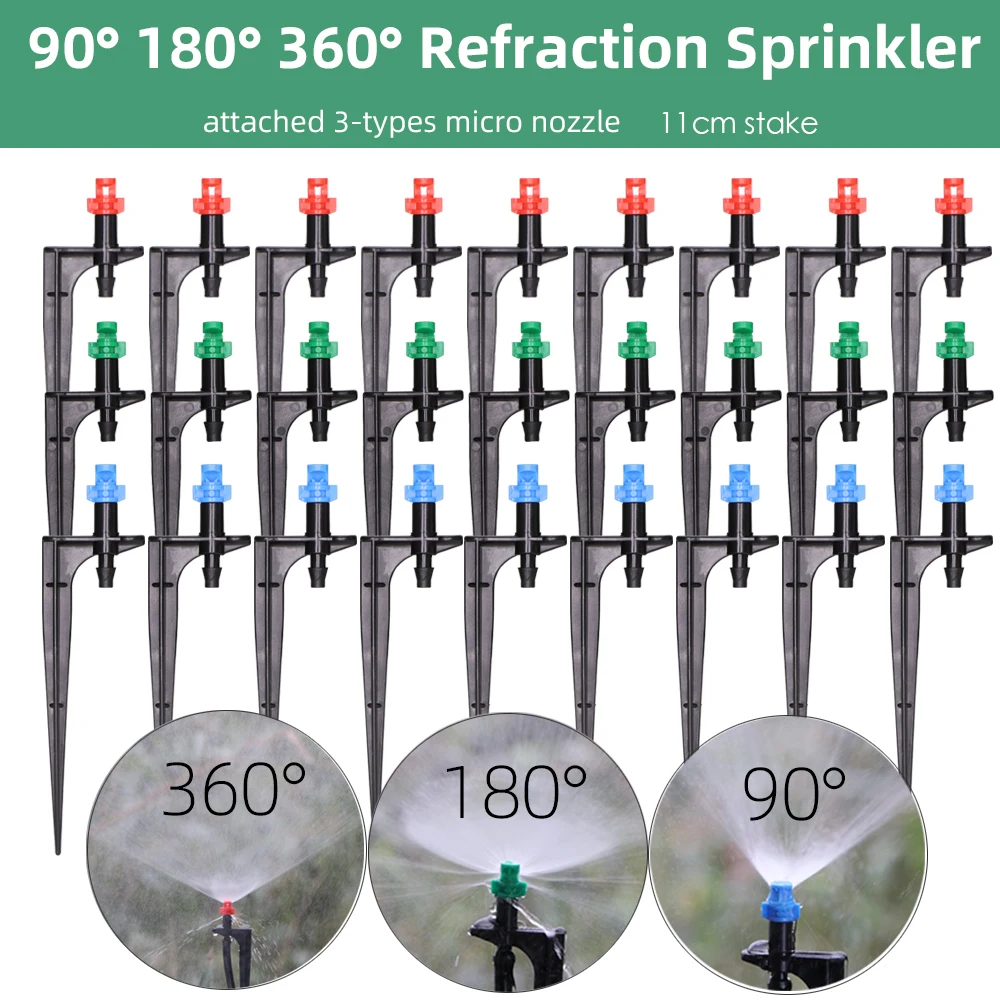 Gardening Watering Drip Stake Emitters Sprayer Vortex Sprinkler Misting Nozzles 15PCS fit 4/7mm Hose garden sprinkler plants irrigation kits drip irrigation