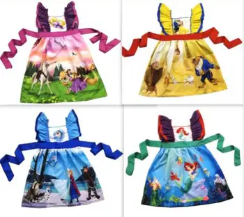 

Children short sleeves summer Cartoon Princesses Dress Adorable Kids Girls Party Dresses