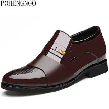 

Classic Man Pointed Toe Dress Shoes Mens Patent Leather Height Increasing 6CM Wedding Shoes Mens Oxford Formal Shoes Size 47 48