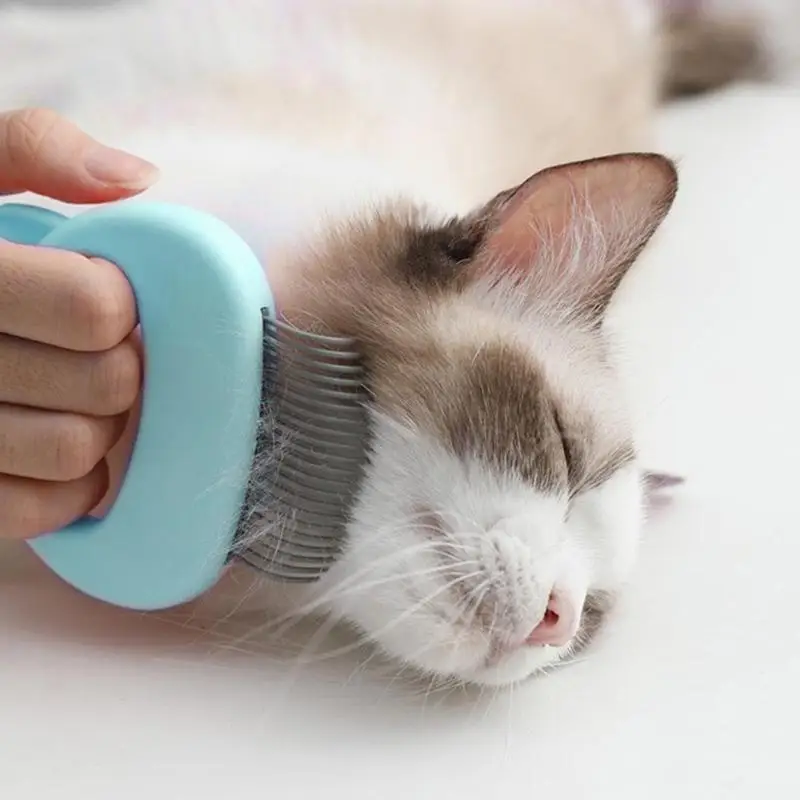 

Cat Ear Shape Shell Comb L Type Dog Cat Floating Knot Hair Cleaning Comb