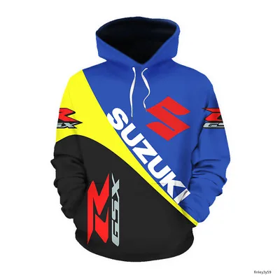 Sudadera con capucha para hombre y mujer, con diseño de motocicleta Suzuki 3D prenda deportiva, ideal para Primavera, 2021