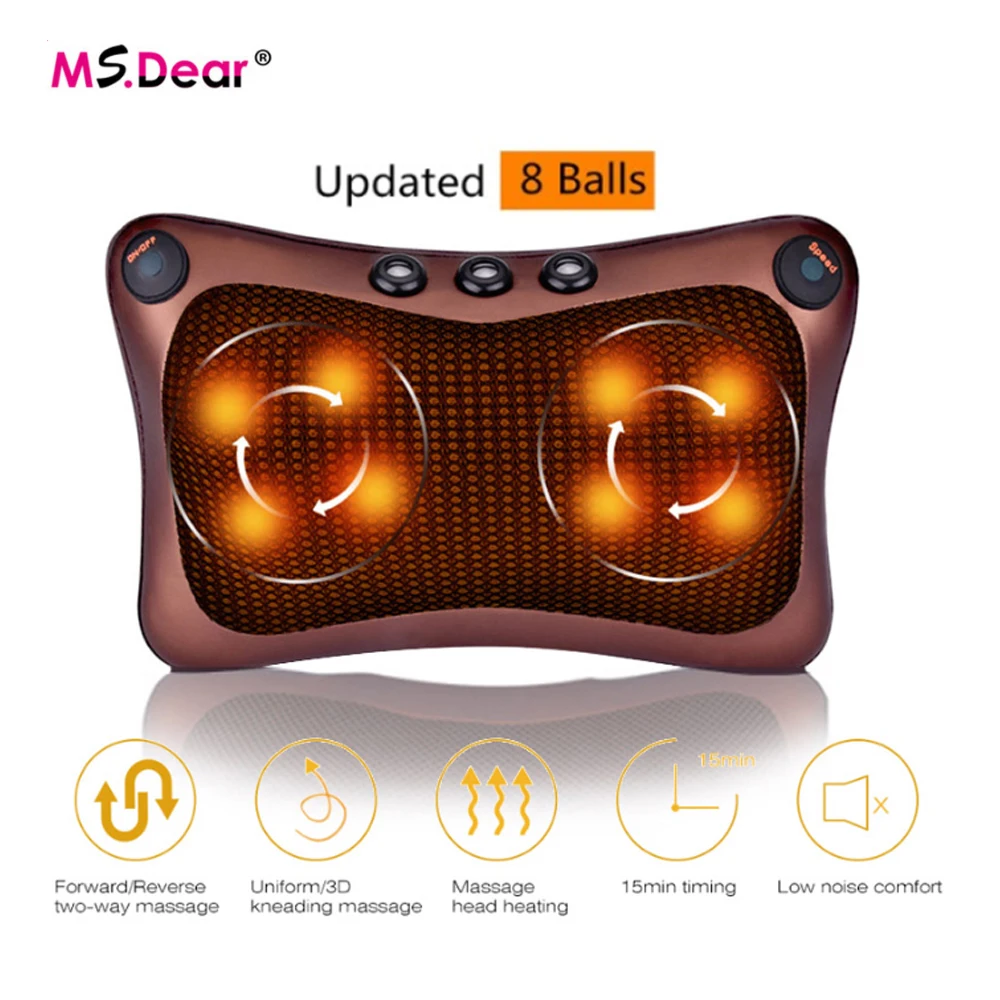 Расслабляющая электрическая подушка массажер для головы и шеи вибратор плеч