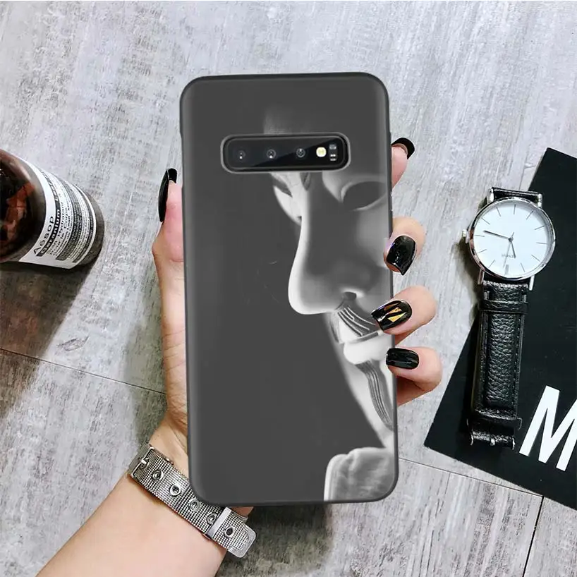 Черный чехол для samsung Galaxy S10+ Plus Lite Note 10 9 8 S9 S8 J4 J6+ Plus S7 S6 Edge Capa
