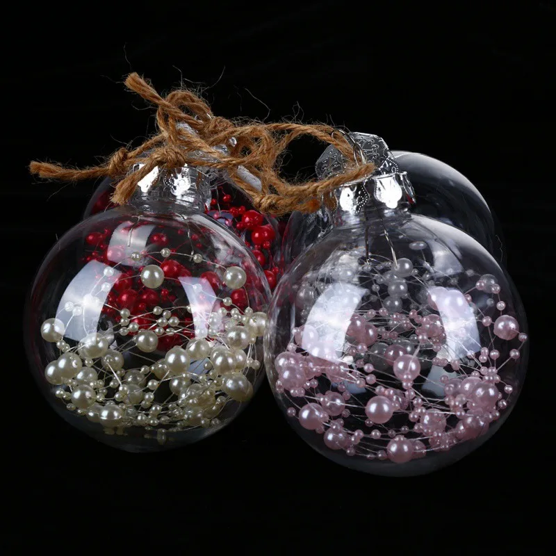 Декоративный Рождественский шар Рождественские шары с жемчугом ротанга для Цветочные со стеклом украшение для рождественской елки украшения