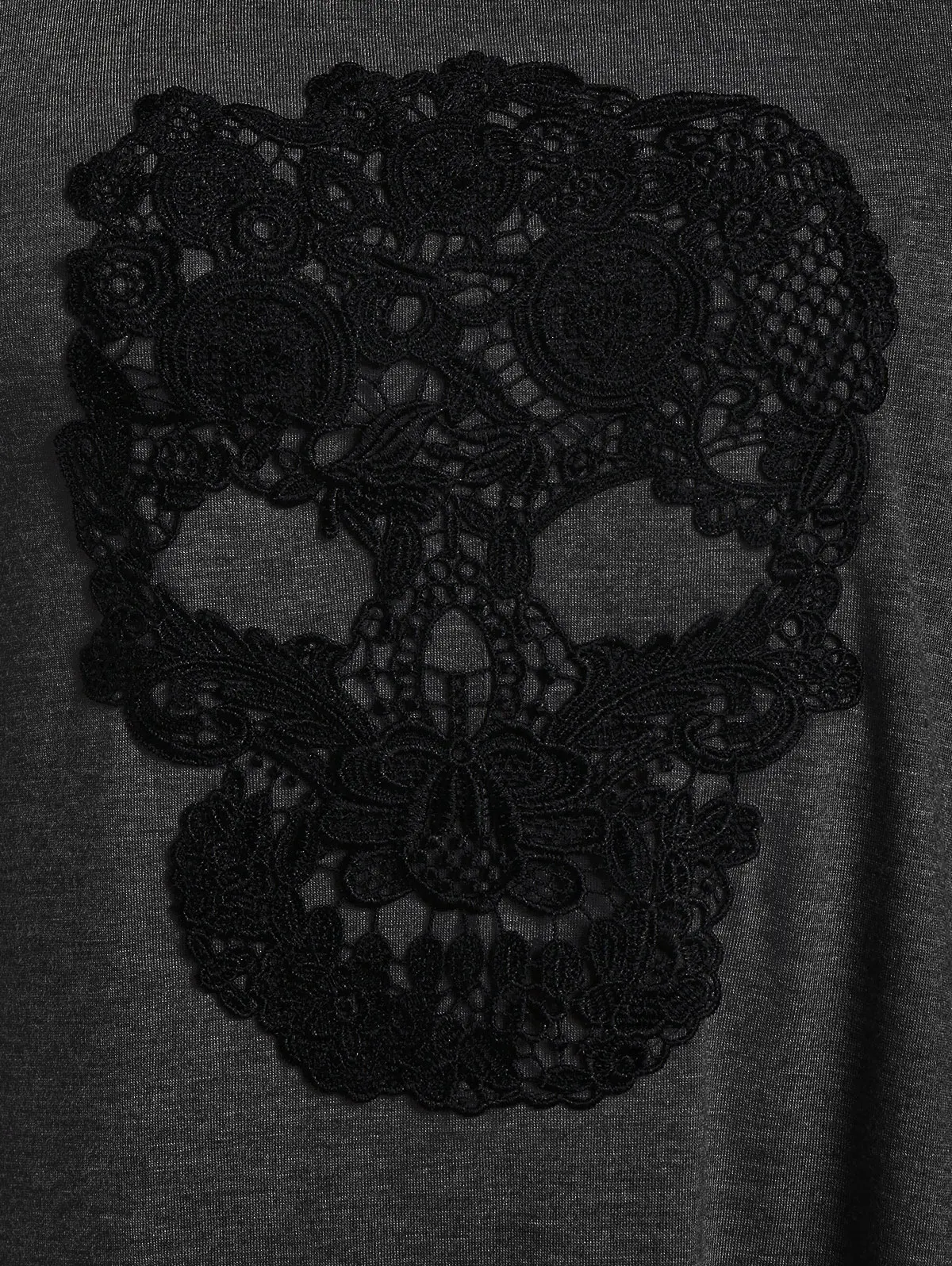 ROSEGAL, ассиметричная футболка размера плюс с длинным рукавом и принтом черепа, женские готические топы, Пуловеры с круглым вырезом, повседневные футболки, осень