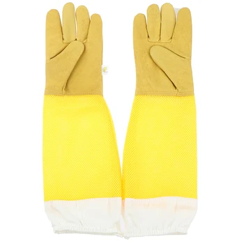 

1 Pair Beekeeping Gloves Goatskin Bee Keeping With Vented Beekeeper Long Sleeves hight quality beekeeping equipment tools