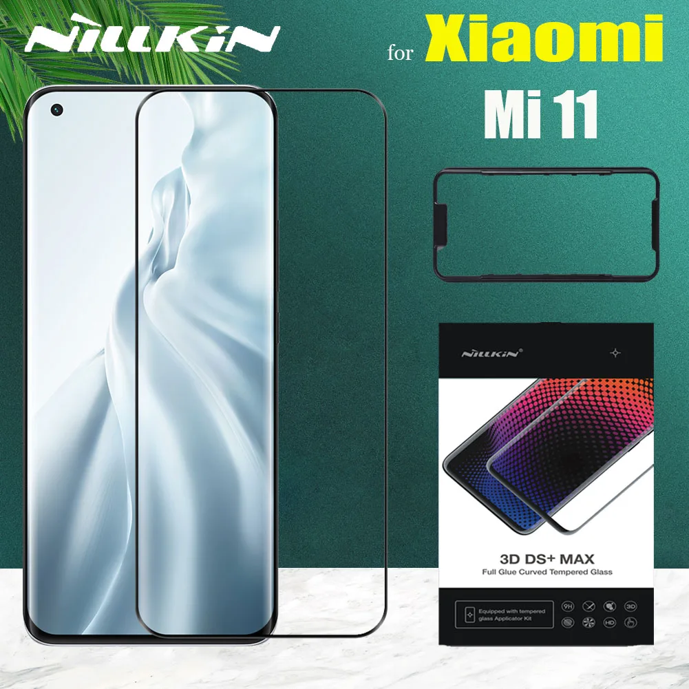 for Xiaomi Mi 11 Mi11 5G Tempered Glass Screen Protector Nillkin 3D DS+MAX Full Coverage Safety Protective Glass for Xiaomi Mi11