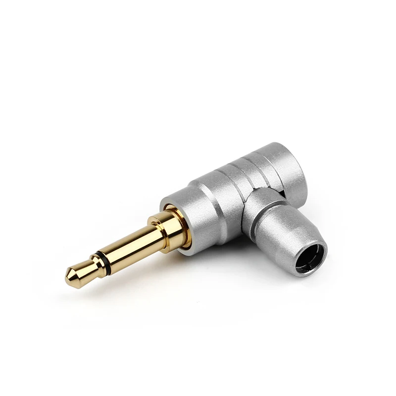 QYFANG 3,5 мм позолоченный наушники с медным покрытием штекер аудио разъем 2/3/4 полюса стерео металлический адаптер для наушников L-Тип изгиб разъем провода - Цвет: Silver