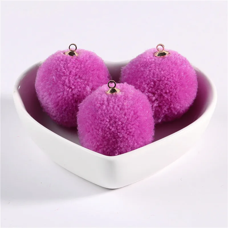 15-50mm Pompom Pendant Mulit Colors Fur Craft DIY Soft Pom Poms For Earrings Key buckle Car Decoration Accessories 