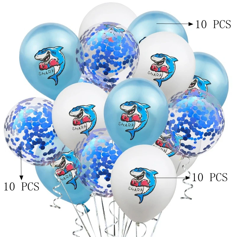 12 дюймовые воздушные шары на день рождения, цветные шары с конфетти для бокса, акулы, блесток, шармы, Cumpleanos Infantiles, Новогоднее украшение - Цвет: Style 1