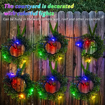 

Solar Garland Light String LED Color Waterproof Light String Outdoor Wall-Mounted Christmas Green Leaf Decorative Light String