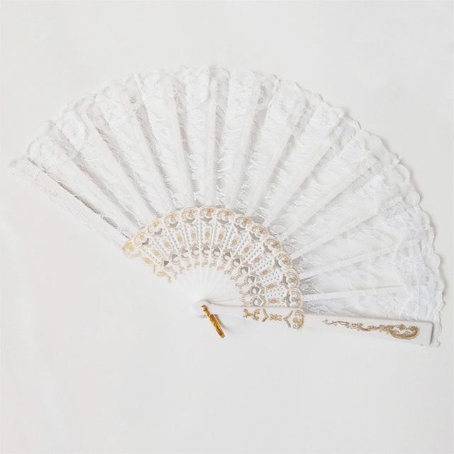 Fans Hollow Lace Chinese Style Wedding Hand Fans Retro Folding Held Flowers Fans Decorative Dance Accessories New