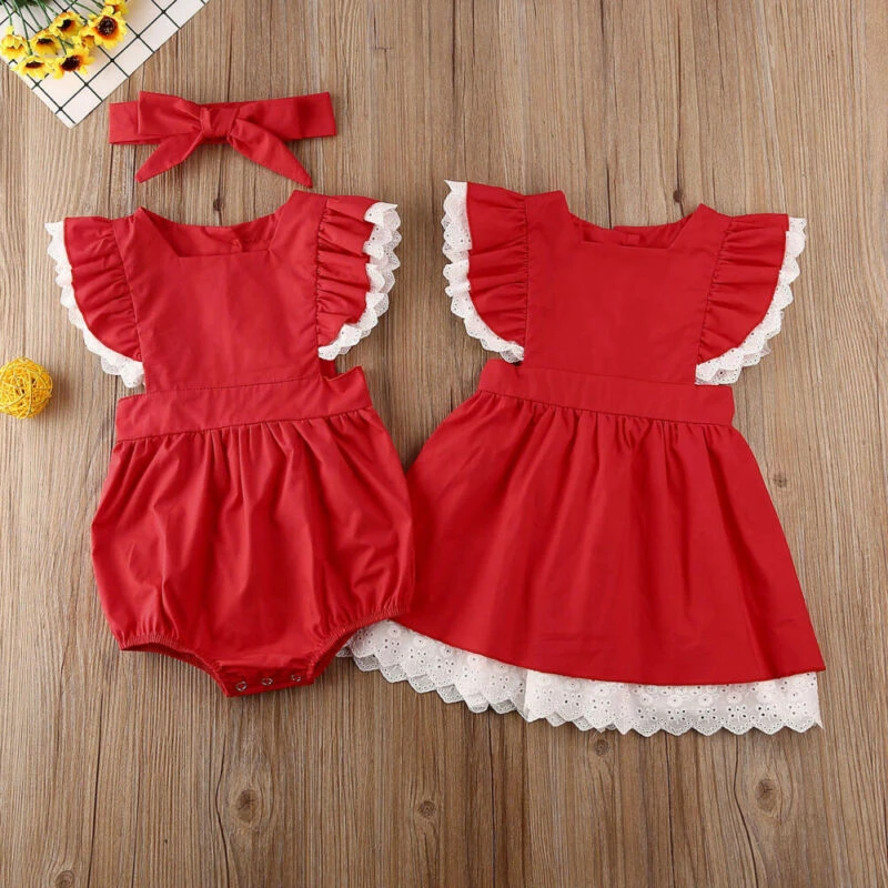 red summer romper