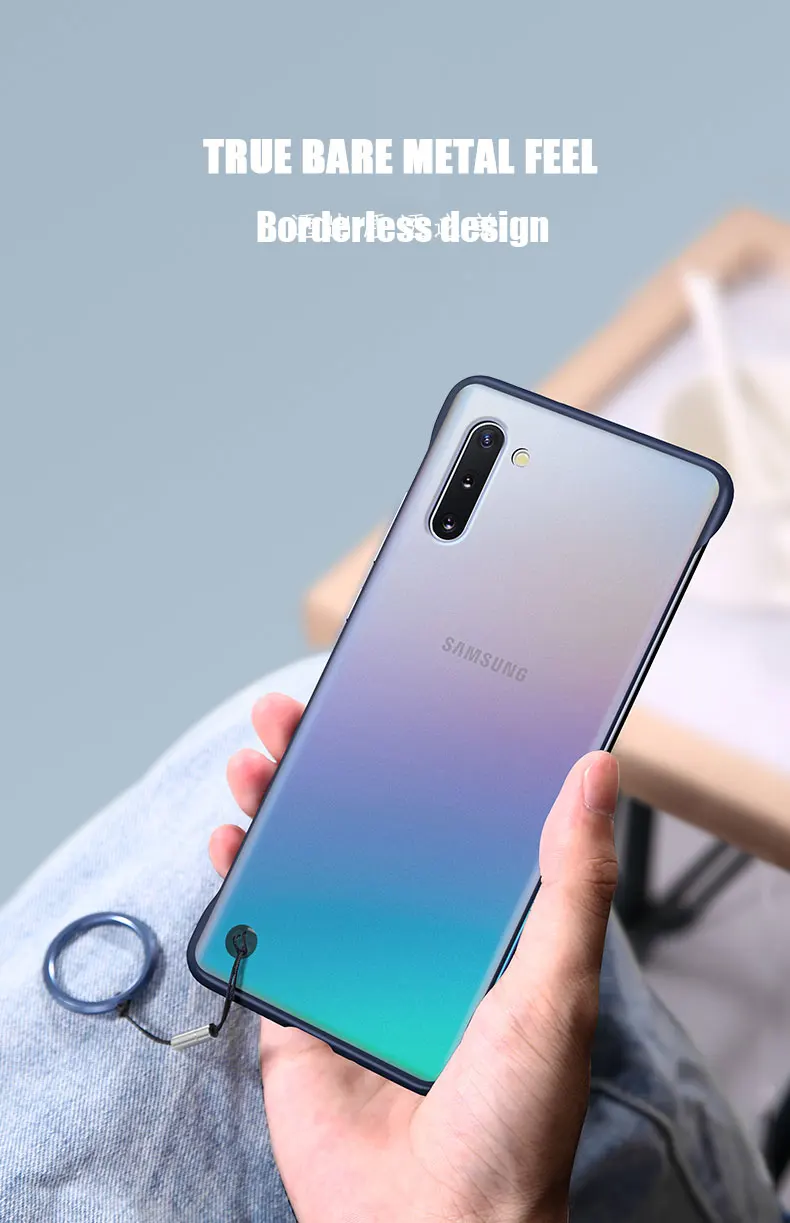 Бескаркасный чехол для samsung Galaxy Note 10, чехол, Ультратонкий матовый ПК, ударопрочный чехол для задней панели samsung Galaxy Note 10 Plus 5G