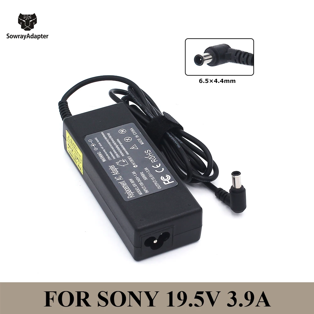 19,5 V 3.9A 76W 6,5*4,4mm para SONY Vaio Laptop adaptador de CA cargador 19,5 V VGP-AC19V20 VGP-AC19V19 VGP-AC19V34 VGP-AC19V27