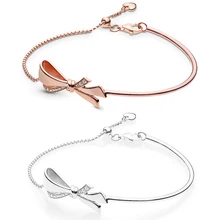 Kakany 925 пробы Серебряный Высокое качество 1:1 романтический лук браслет Подарок на годовщину Модные женские ювелирные изделия