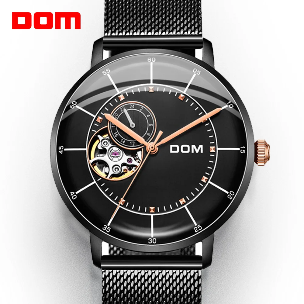 DOM механические часы Мужские скелетоны автоматические мужские s