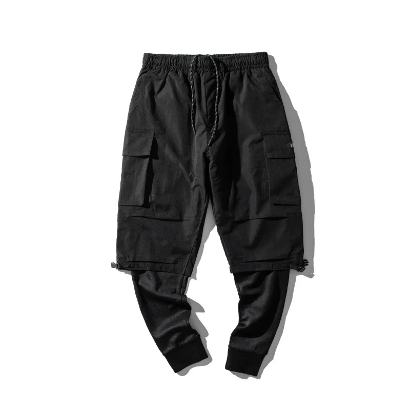 

City Where the Product 2020 Spring New Style Men Mock Two-Piece Multi-pockets Lace-up Ankle Banded Pants