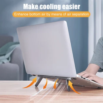 

Cooling Bracket Aluminum Alloy Self Adhesive Slim Adjustable Height Laptop Stand Non Slip Notebook Portable Foldable Riser