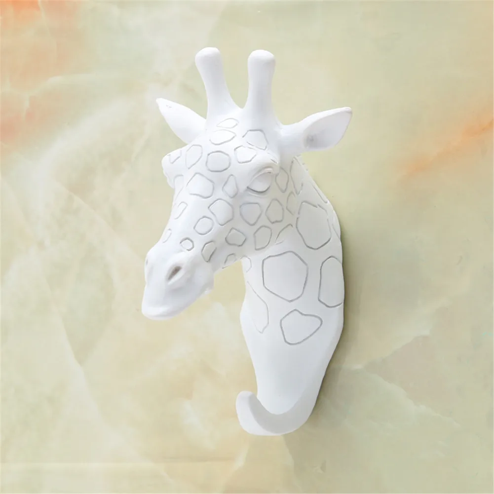 

Giraffe Resin Storage Hooks Wall Decorative Key Holder Hanger Organizer Cloth Towel Hooks Sticky Seamless Paste Tight Holder