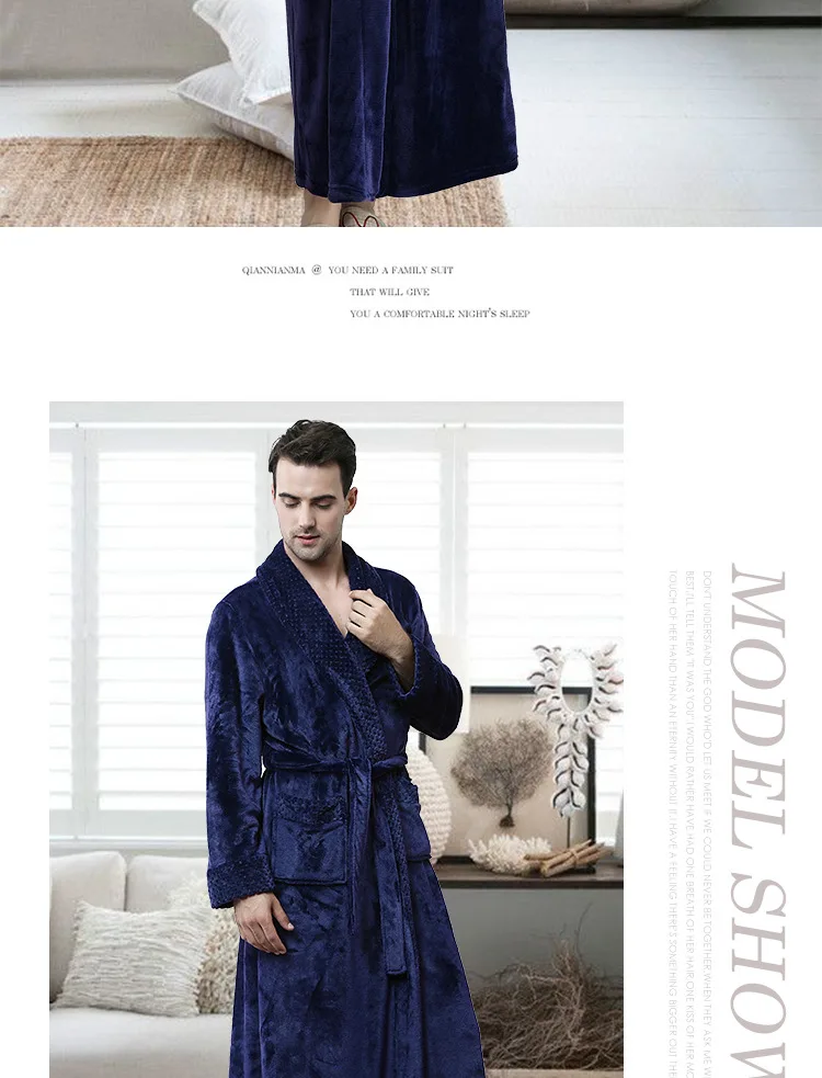 HNMCHIEF осенне-зимняя фланелевая сшитая Ночная рубашка Длинная Пижама для мужчин и женщин новая банный халат модный домашний