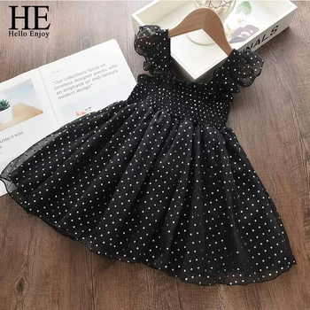 

HE Hello Enjoy Baby Girls Dresses Summer Girls Sleeveless Polka Dot Dress Casual Princess Dress New Girl Children Clothing 2-8Y
