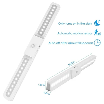 

LED Cabinet Light DC5V PIR Wall Light with 120 ° Wide Angle Motion Sensor Night Light 20LED USB Auto Sensor Light smart home