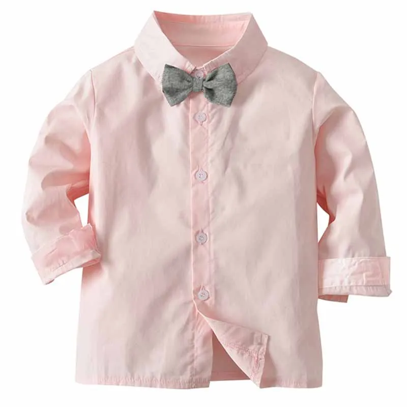 Детские рубашки для мальчиков; осенние однотонные рубашки для малышей с длинными рукавами; модные хлопковые топы для маленьких мальчиков; Детские рубашки