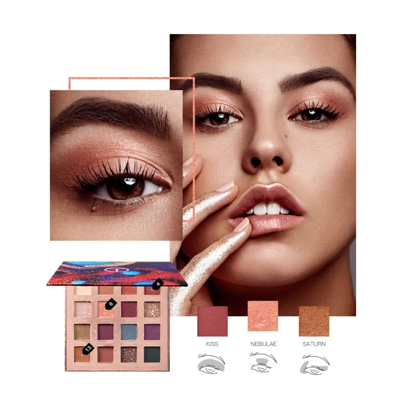 Shimmer Matte Eye Shadow Waterproof Smudge-proof Easy To Color 16-color Eyeshadow Palette