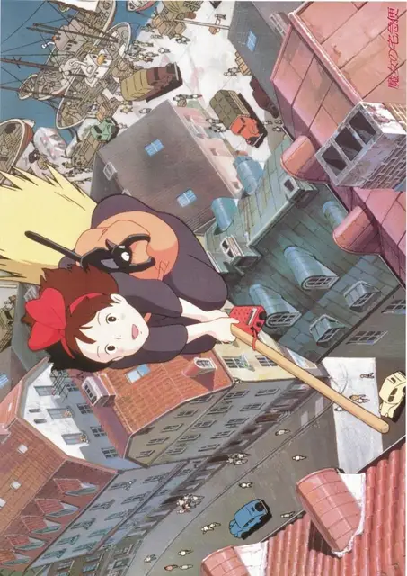 Ghibli Affiches De Film Kiki Service De Livraison Anime Retro Decoration De Maison Personnalisee Affiche Murale A La Mode Papier Peint Design De Voiture Aliexpress