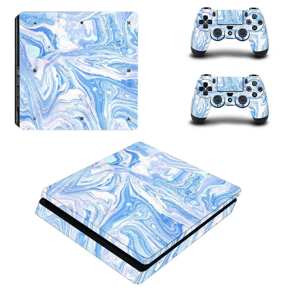 Чистый белый полное покрытие лицевые панели PS4 тонкая кожа Наклейка виниловая для Playstation 4 консоль и контроллер PS4 тонкая кожа Наклейка - Цвет: P4SQB0426