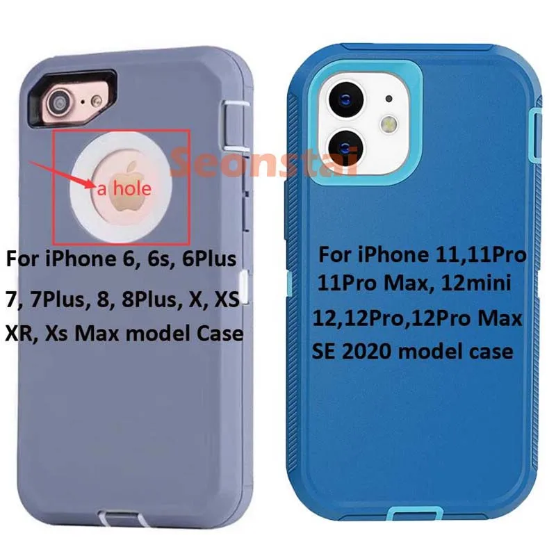 Funda de goma 3 en 1 para protector híbrido resistente a prueba de golpes, cobertura para X, XS, Max, XR, 6, 6S, 7, 8 Plus, 5, 5s, SE, 12, 11 Pro Max|Fundas antigolpes para teléfono| - AliExpress