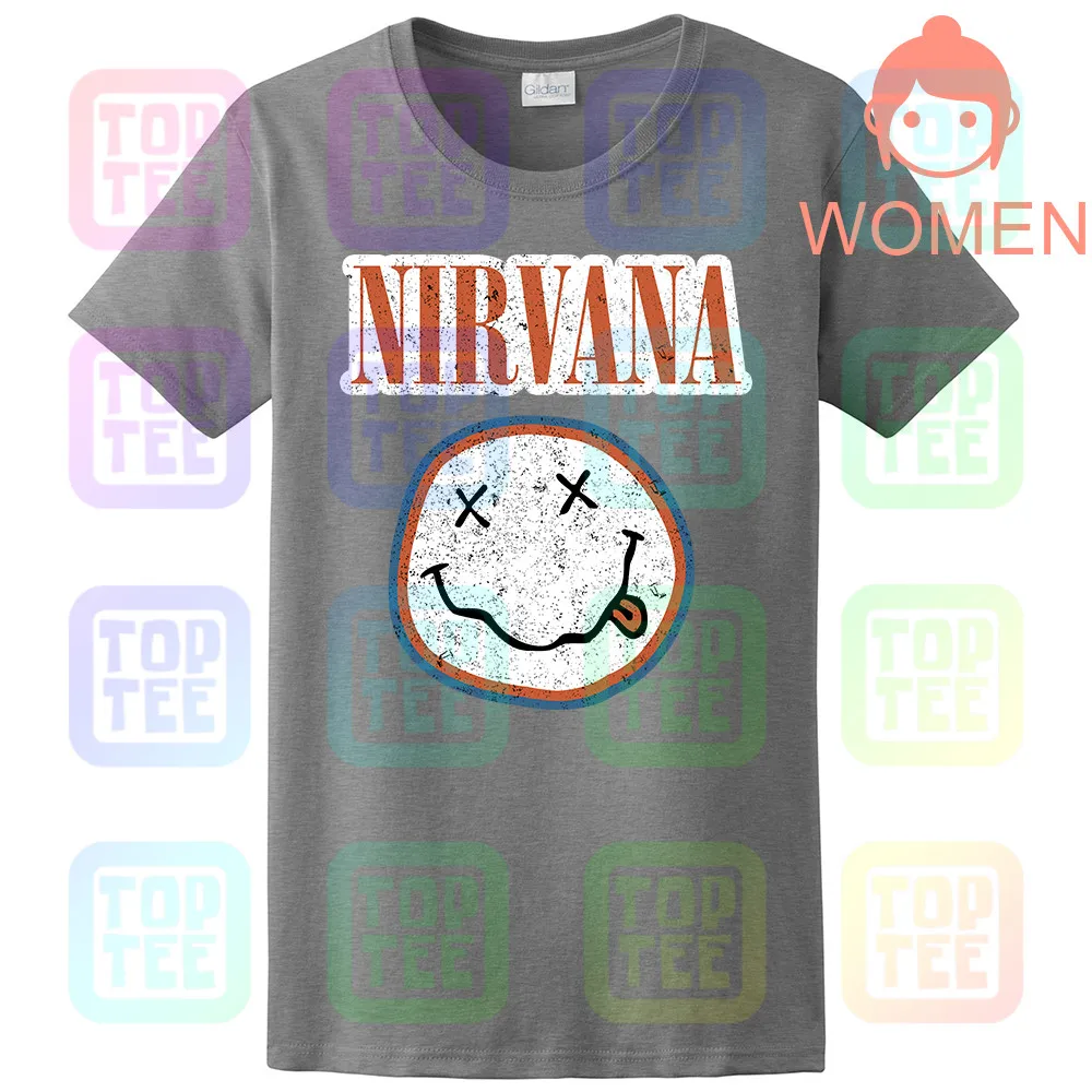 AMPLIFIED NIRVANA colors мужская темно-серая футболка - Цвет: WOMEN-GRAY