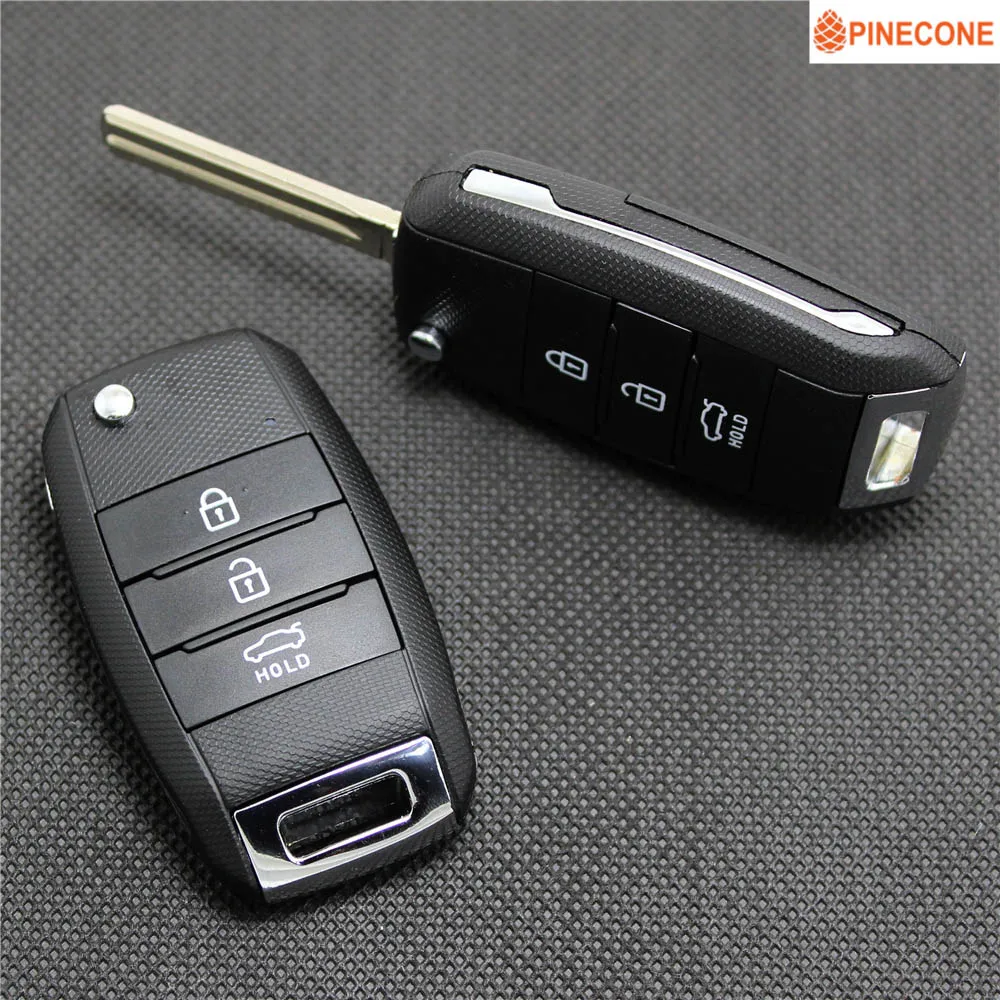 PINECONE для KIA SPORTAGE K5 чехол для ключа автомобиля 3 кнопки без резьбы латунный клинок Замена дистанционного ключа ABS корпус 1 шт