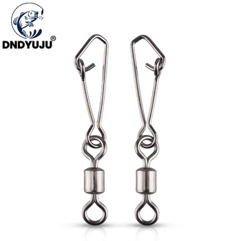 DNDYUJU 50PCS Fishing Connector Barrel Swivels Snap Rolling Swivel For Fishhook Link Fishing Lure Accessories