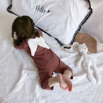 

Newborn Infant Baby Boy Girl Clothes Solid Color Back Angel Wings Romper Jumpsuit Clothing