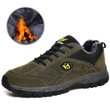 

Men's Outdoor Winter Shoes Men Low Sneakers man Warm Plush Big Size 49 Rubber Waterproof Indestructible Shoes Male Antiskid Shoe
