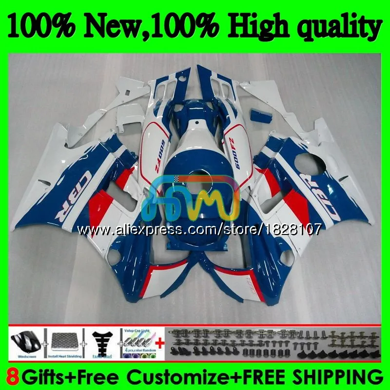 Корпус+ майка для HONDA CBR 600F3 600 F3 FS CBR600FS 3BS. 16 CBR600 F3 CBR600F3 1995 синий белый 1996 1997 1998 95 96 97 98 обтекатель