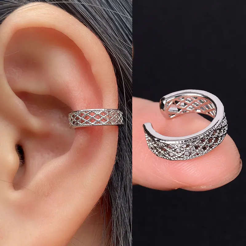 1 Pc Stackable Cuff Wrap Clip On Earrings Women Girls Climber Ear Cartilage Bone Clips Fake Earing Non Piercing