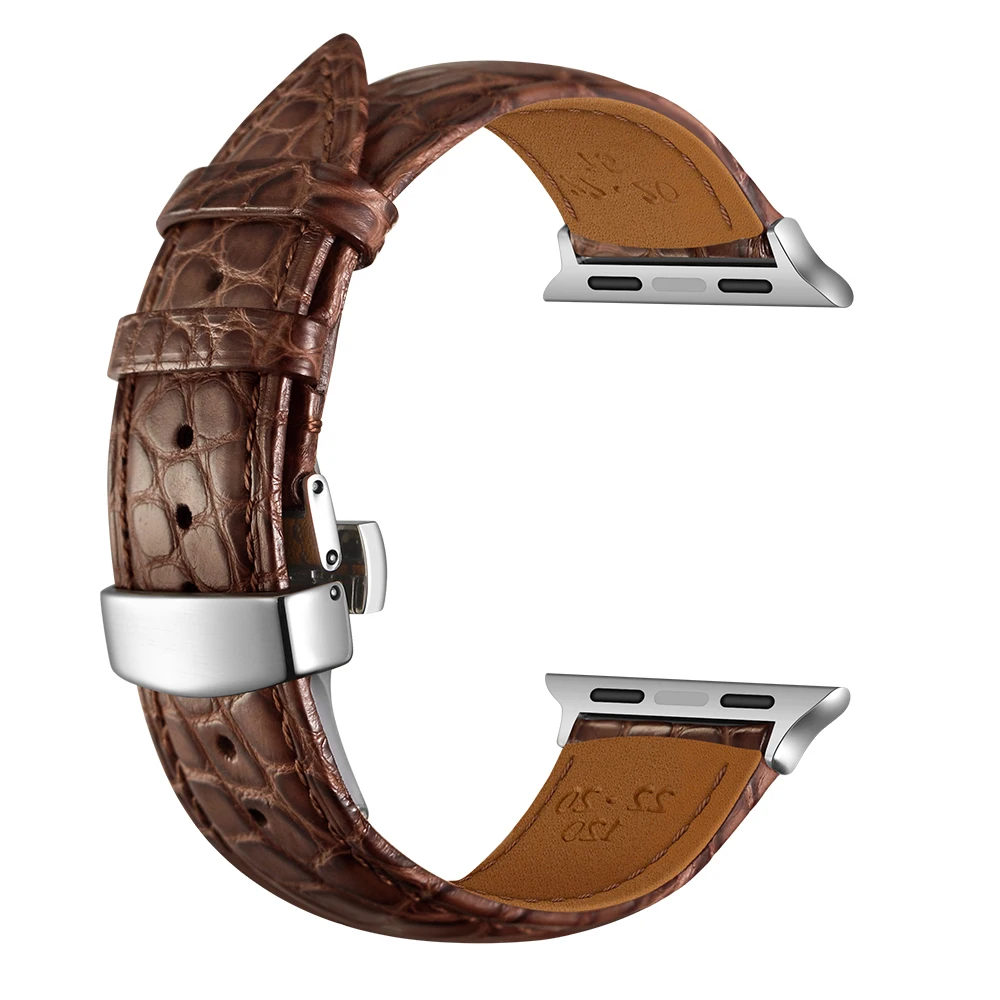 

Ремешок BEAFIRY из крокодиловой кожи для Apple Watch band 5 44 мм 40 мм для iwatch 38 мм 42 мм Series 4 3 2 1 коричневый черный ремешок для часов