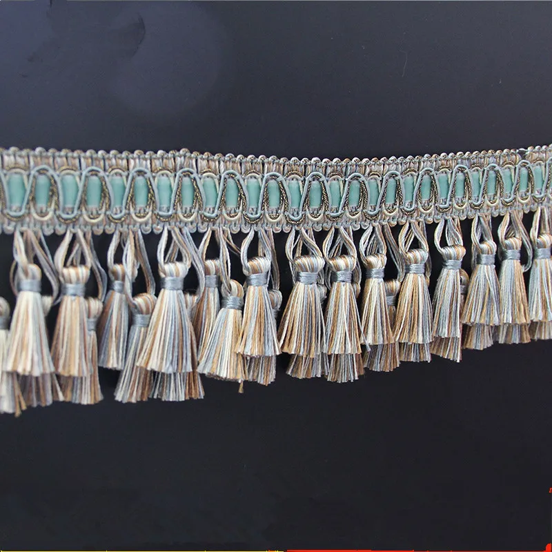 

1M Double Layer Tassels Lace Trims Curtain Accessories Decorative Sofa Cushion Stage Ribbon Belt DIY Sewing Fringe Braided Lace