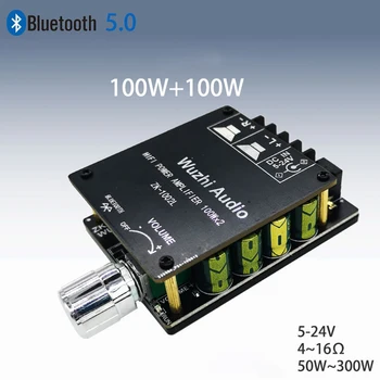 

Bluetooth 5.0 2*100W TPA3116 Digital Audio Power Amp HiFi Stereo TPA3116D2 Class D Aux Amplifier Board For Speakers 50W~300W