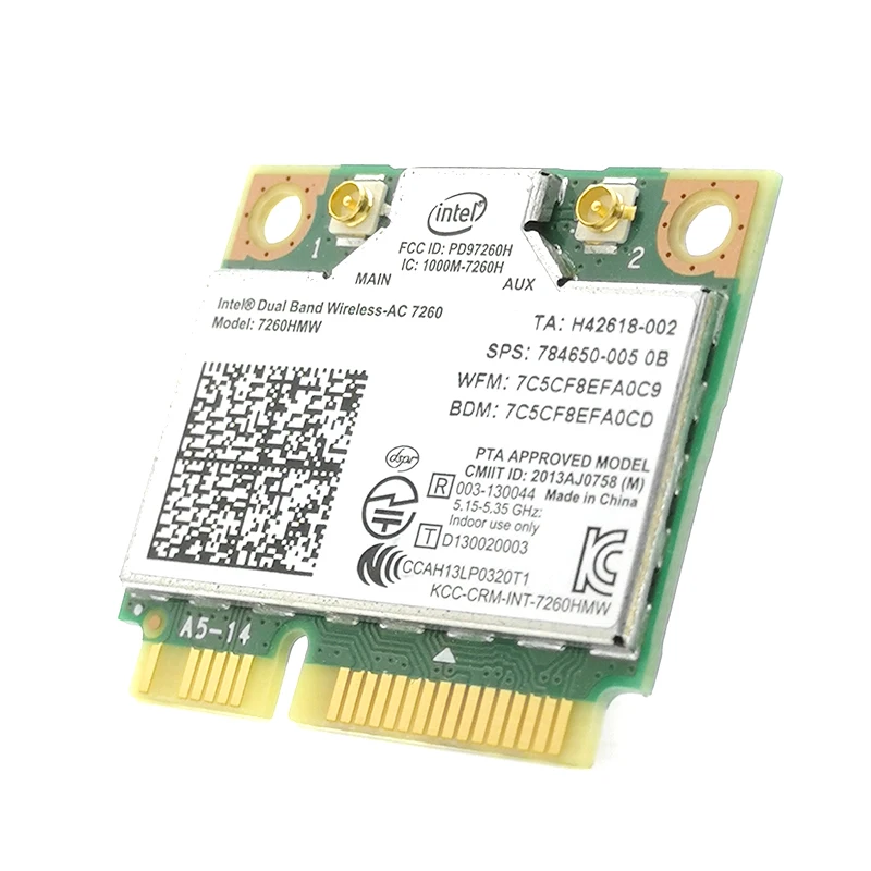 Asunflower Intel 7260AC/7260HMW 867M Двухдиапазонная 5G беспроводная сетевая карта 4,0 Bluetooth MINI PCIE