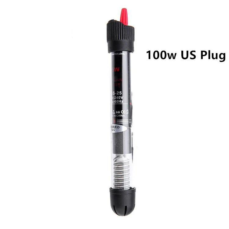 100w US Plug 25 Вт/50 Вт/100 Вт/200 Вт/300 Вт погружной аквариум автоматический водонагреватель с европейской вилкой, нагревательный стержень с постоянной температурой, штепсельная вилка европейского стандарта - Цвет: 100w US Plug