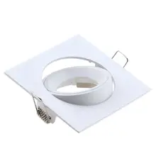 Цинковый сплав квадратный белый/атласный никелевый Встраиваемый светодиодный потолочный регулируемая рама MR16 GU10 лампа арматура светильник держатель