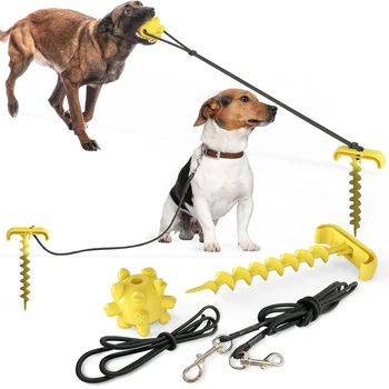 

Outdoor Portable Dog Pulling Rope Toy Bouncing Ball Rope Toy Multifunction Practical Tie Up Training Pet Dog Leash Pet Supplies