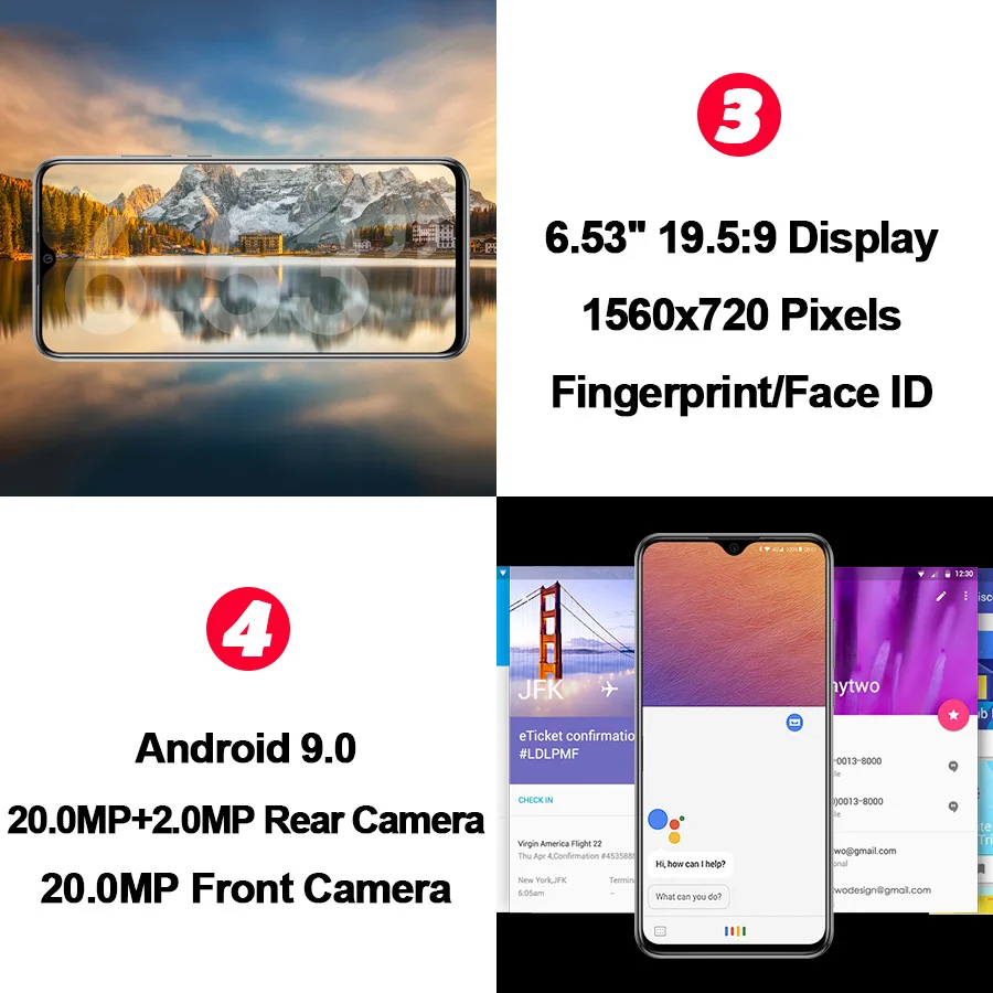 Мобильный телефон Elephone A6 MAX 6 53 ''с каплями воды Android 9 0 4 ГБ 64 Восьмиядерный